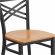 Pemberly Row Modern Restaurant Dining Chair in Black and Natural