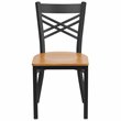 Pemberly Row Modern Restaurant Dining Chair in Black and Natural