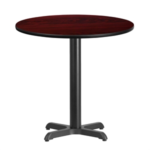 Pemberly Row 30&quot Round Restaurant Dining Table in Black Mahogany