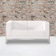 Pemberly Row Modern / Contemporary Leather Reception Loveseat in White