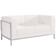 Pemberly Row Modern / Contemporary Leather Reception Loveseat in White