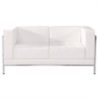 Pemberly Row Modern / Contemporary Leather Reception Loveseat in White