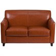 Pemberly Row Modern / Contemporary Bonded Leather Loveseat In Brown