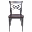Pemberly Row Modern / Contemporary Metal Dining Chair in Walnut