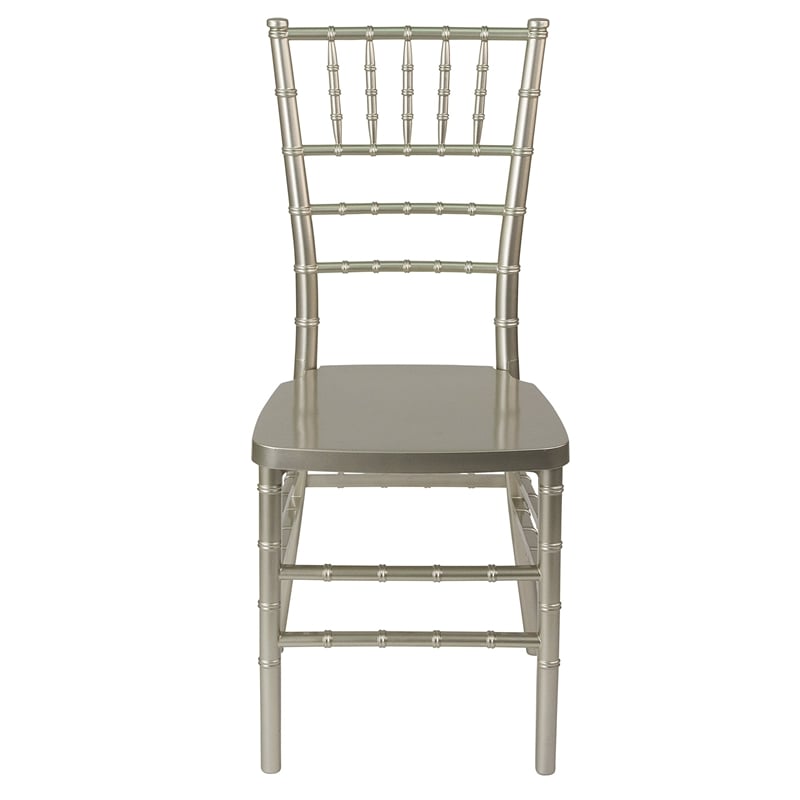 Pemberly Row Modern Premium Resin Stacking Chair in Champagne