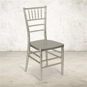 Pemberly Row Modern Premium Resin Stacking Chair in Champagne