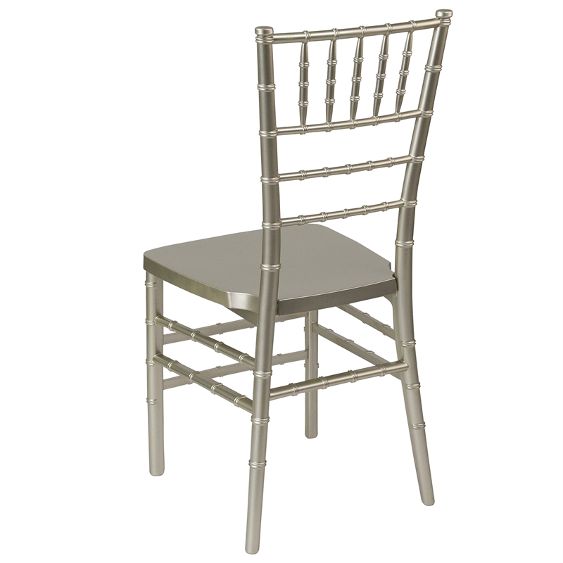 Pemberly Row Modern Premium Resin Stacking Chair in Champagne
