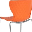 Pemberly Row Modern Plastic Dining Side Chair in Orange and Chrome