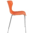 Pemberly Row Modern Plastic Dining Side Chair in Orange and Chrome
