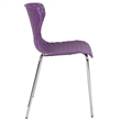 Pemberly Row Modern Plastic Dining Side Chair in Purple and Chrome