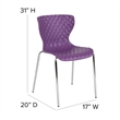 Pemberly Row Modern Plastic Dining Side Chair in Purple and Chrome