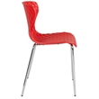 Pemberly Row Modern / Contemporary Plastic Dining Side Chair in Red
