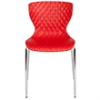 Pemberly Row Modern / Contemporary Plastic Dining Side Chair in Red