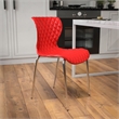 Pemberly Row Modern / Contemporary Plastic Dining Side Chair in Red