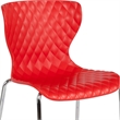 Pemberly Row Modern / Contemporary Plastic Dining Side Chair in Red