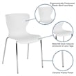 Pemberly Row Modern Plastic Dining Side Chair in White and Chrome