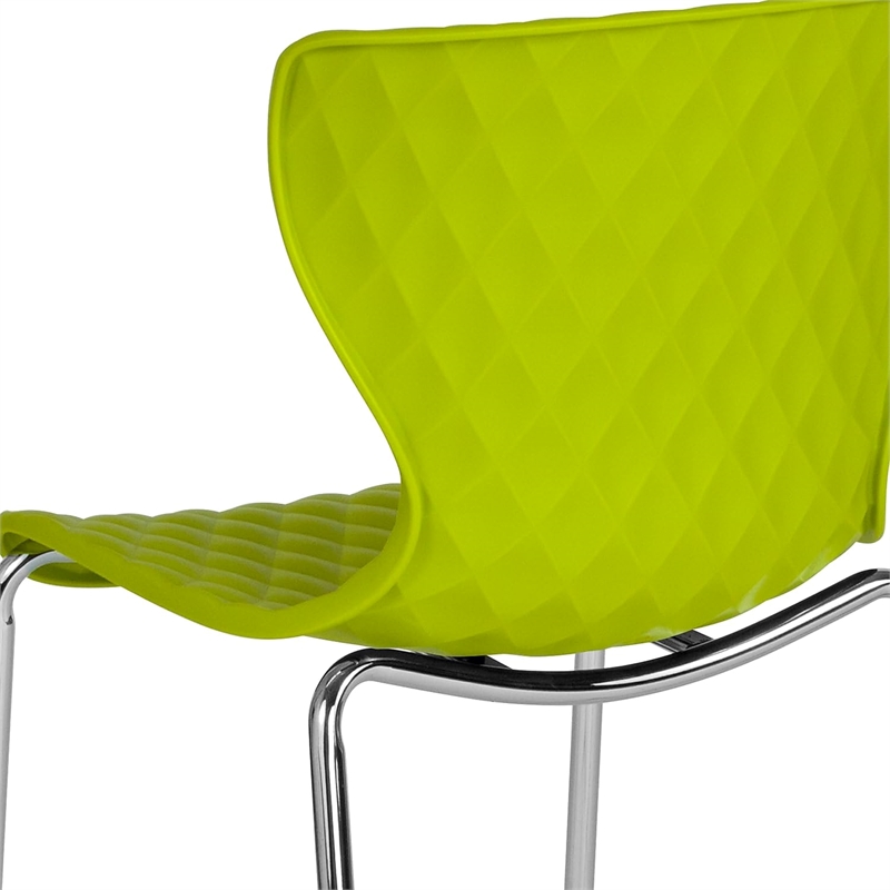 Pemberly Row Modern Plastic Dining Side Chair in Citrus Green