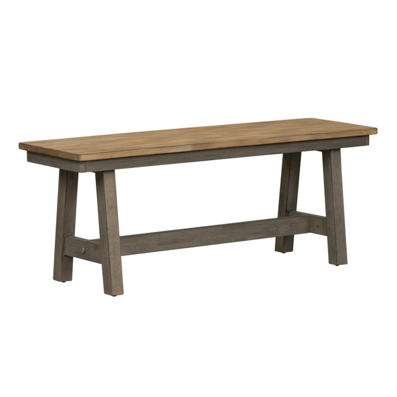 Pemberly Row Modern Lindsey Farm Light Gray Backless Bench (RTA)
