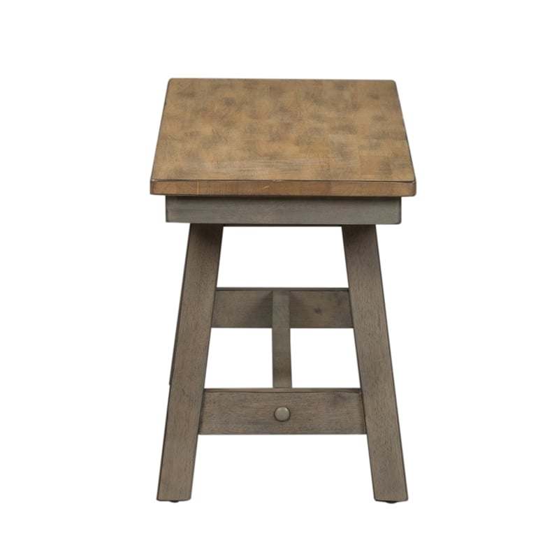 Pemberly Row Modern Lindsey Farm Light Gray Backless Bench (RTA)