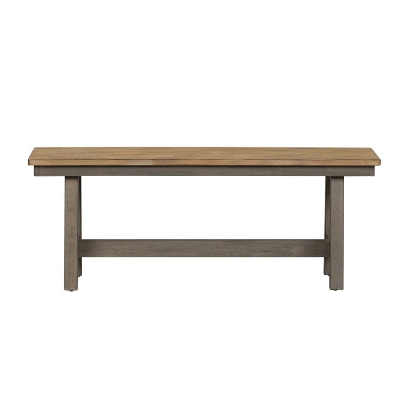 Pemberly Row Modern Lindsey Farm Light Gray Backless Bench (RTA)