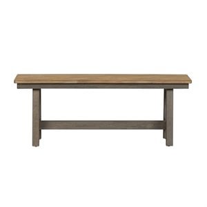 Pemberly Row Modern Lindsey Farm Light Gray Backless Bench (RTA)