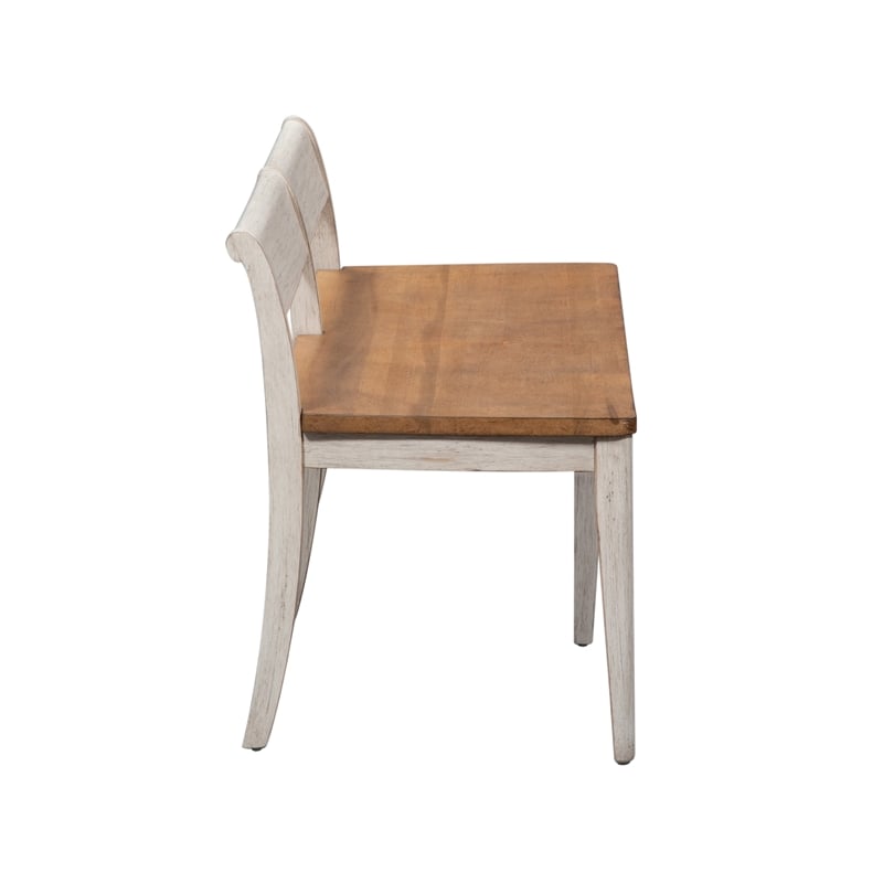 Pemberly Row Modern / Contemporary Farmhouse Reimagined White Bench (RTA)