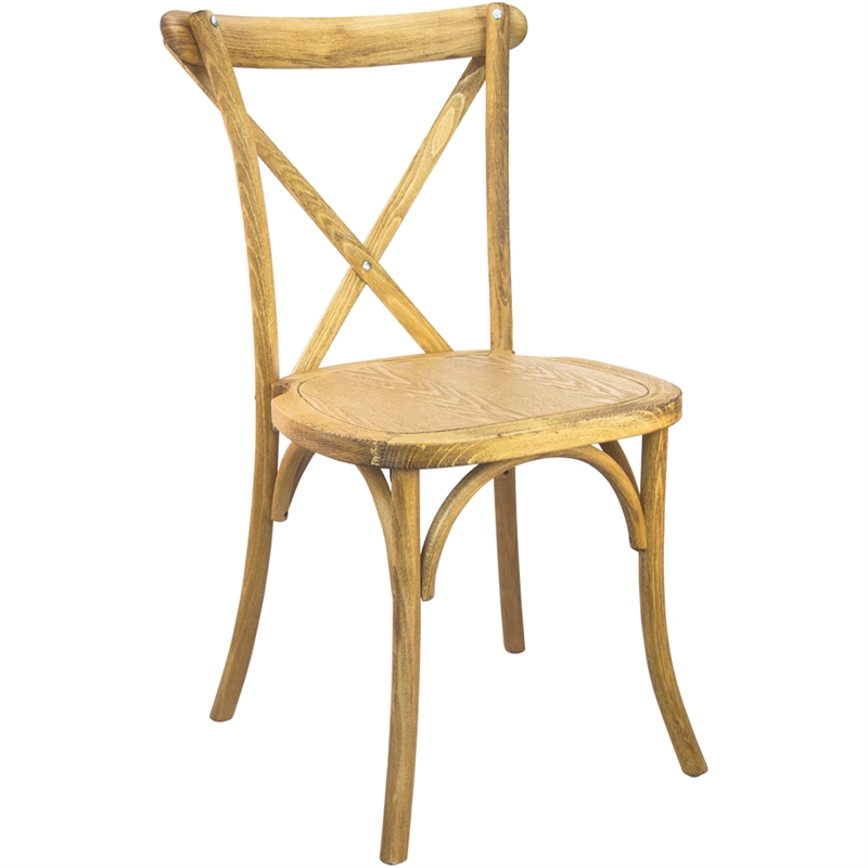Pemberly Row Modern / Contemporary X-Back Chair In Natural Finish