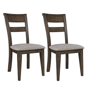 Pemberly Row Double Bridge Dark Brown Splat Back Side Chair (RTA)-Set of 2