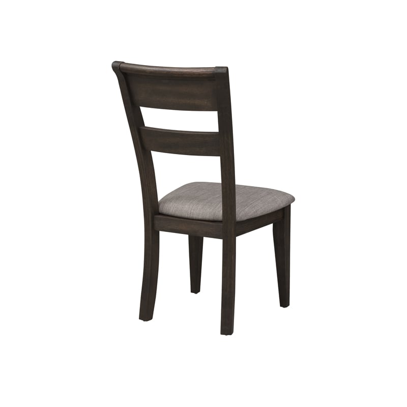Pemberly Row Double Bridge Dark Brown Splat Back Side Chair (RTA)-Set of 2