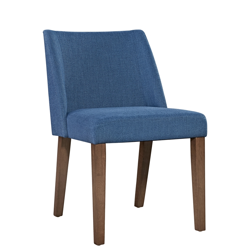 Pemberly Row Space Savers Medium Brown Nido Chair - Blue (RTA)-Set of 2