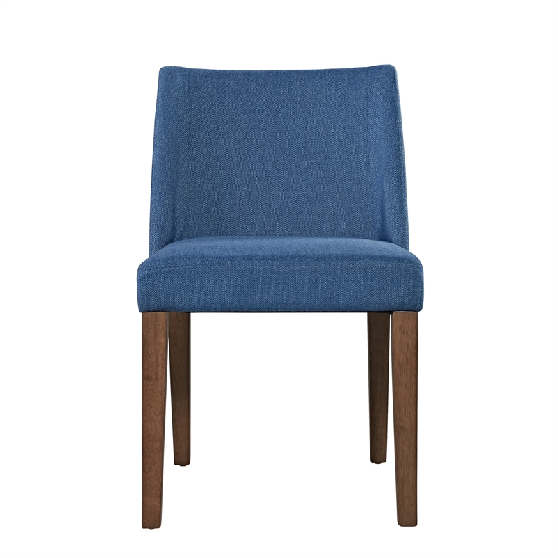 Pemberly Row Space Savers Medium Brown Nido Chair - Blue (RTA)-Set of 2