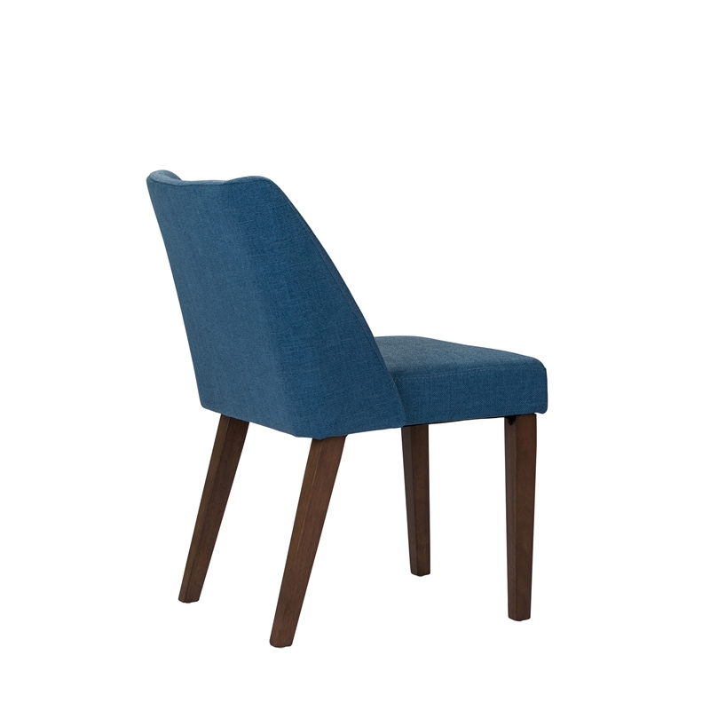 Pemberly Row Space Savers Medium Brown Nido Chair - Blue (RTA)-Set of 2