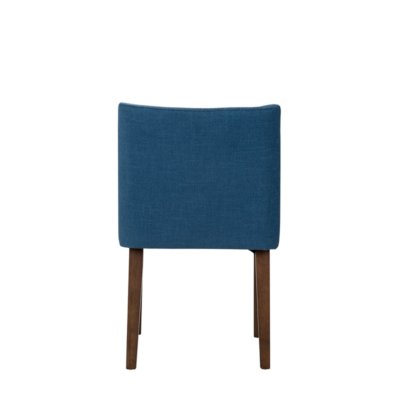 Pemberly Row Space Savers Medium Brown Nido Chair - Blue (RTA)-Set of 2