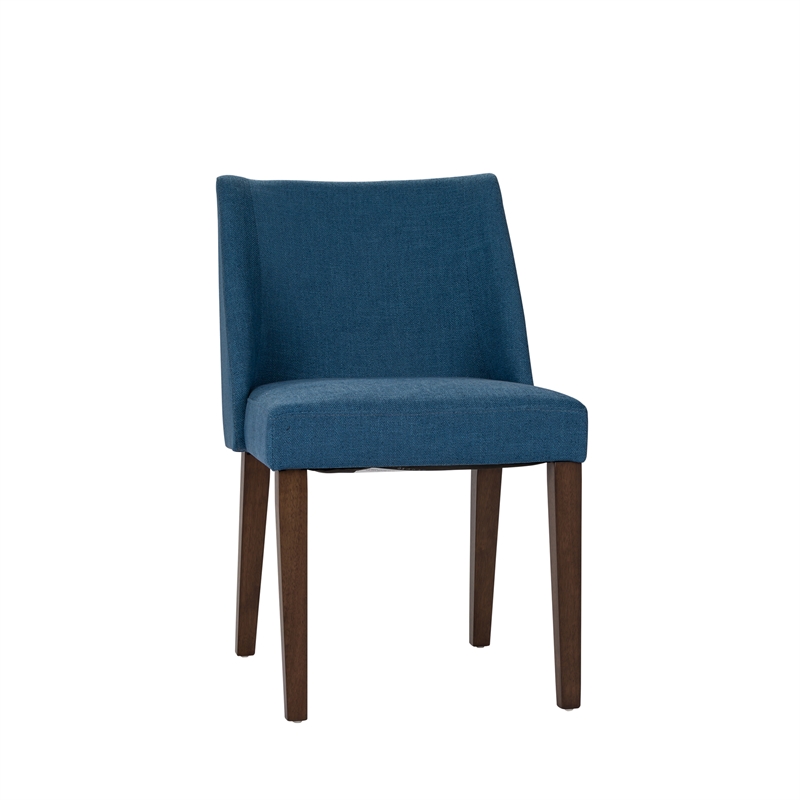 Pemberly Row Space Savers Medium Brown Nido Chair - Blue (RTA)-Set of 2