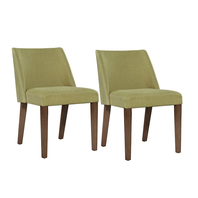 Pemberly Row Space Savers Medium Brown Nido Chair - Green (RTA)-Set of 2