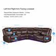 Pemberly Row Cocoa Brown Faux Leather 3-Piece Power Reclining Sectional