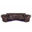 Pemberly Row Cocoa Brown Faux Leather 3-Piece Power Reclining Sectional
