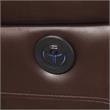 Pemberly Row Cocoa Brown Faux Leather 3-Piece Power Reclining Sectional