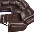 Pemberly Row Cocoa Brown Faux Leather 3-Piece Power Reclining Sectional