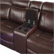 Pemberly Row Cocoa Brown Faux Leather 3-Piece Power Reclining Sectional