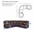 Pemberly Row Cocoa Brown Faux Leather 3-Piece Power Reclining Sectional