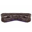 Pemberly Row Cocoa Brown Faux Leather 3-Piece Power Reclining Sectional