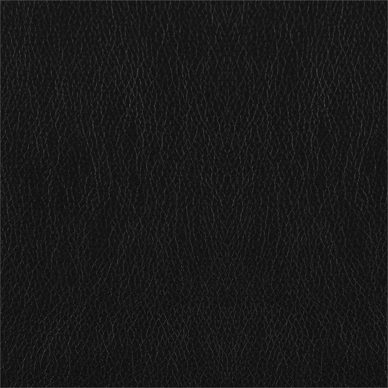 Pemberly Row Faux Leather Tufted Upholstered Loveseat in Black