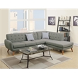 Pemberly Row 2 Piece Fabric Sectional Sofa Set in Gray Color