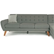 Pemberly Row 2 Piece Fabric Sectional Sofa Set in Gray Color
