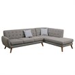 Pemberly Row 2 Piece Fabric Sectional Sofa Set in Gray Color