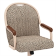 Pemberly Row Swivel Dining Arm Chair in Walnut and Light Sand (Set of 2)
