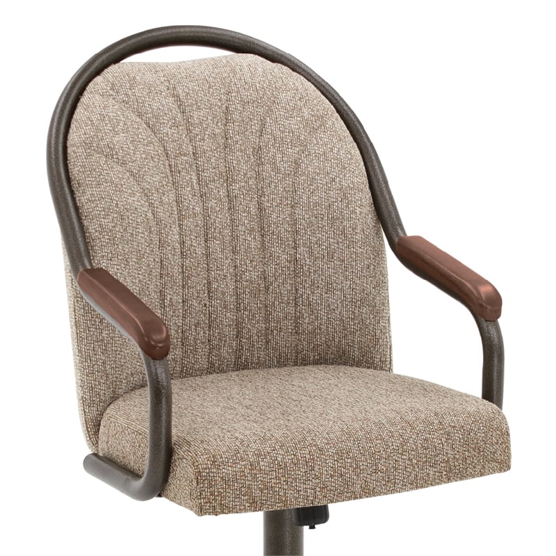 Pemberly Row Swivel Dining Chair in Walnut and Texture Bronze (Set of 2)