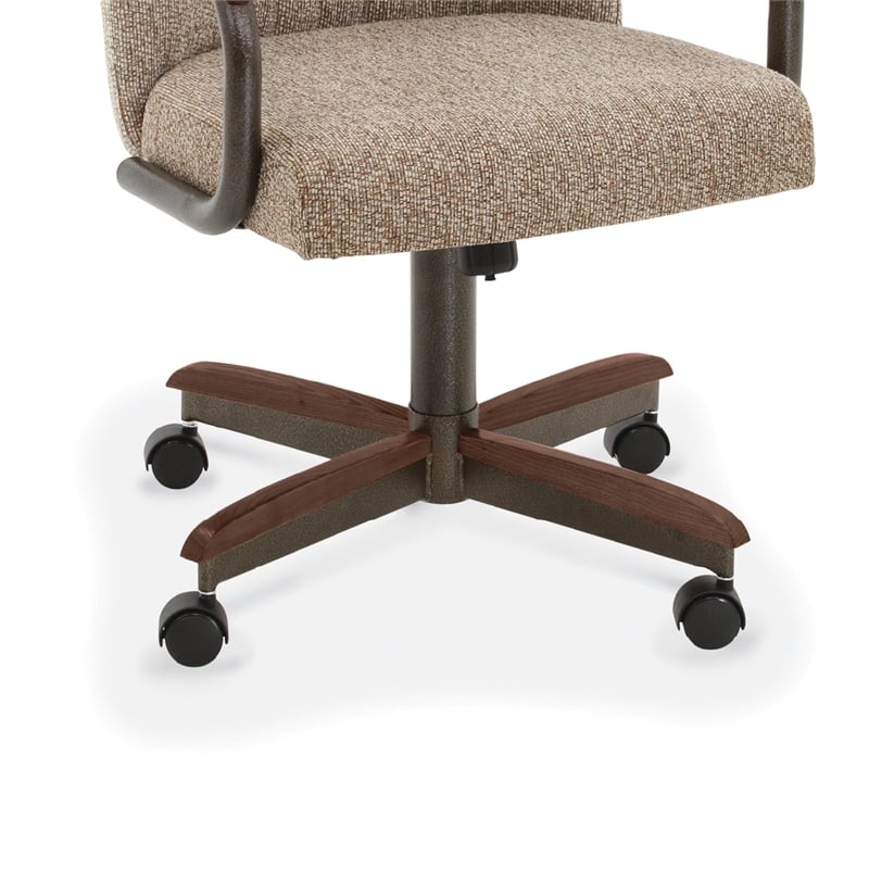 Pemberly Row Swivel Dining Chair in Walnut and Texture Bronze (Set of 2)