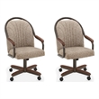 Pemberly Row Swivel Dining Chair in Walnut and Texture Bronze (Set of 2)